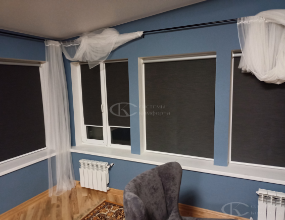 Портфолио Жалюзи на пластиковые окна без сверления